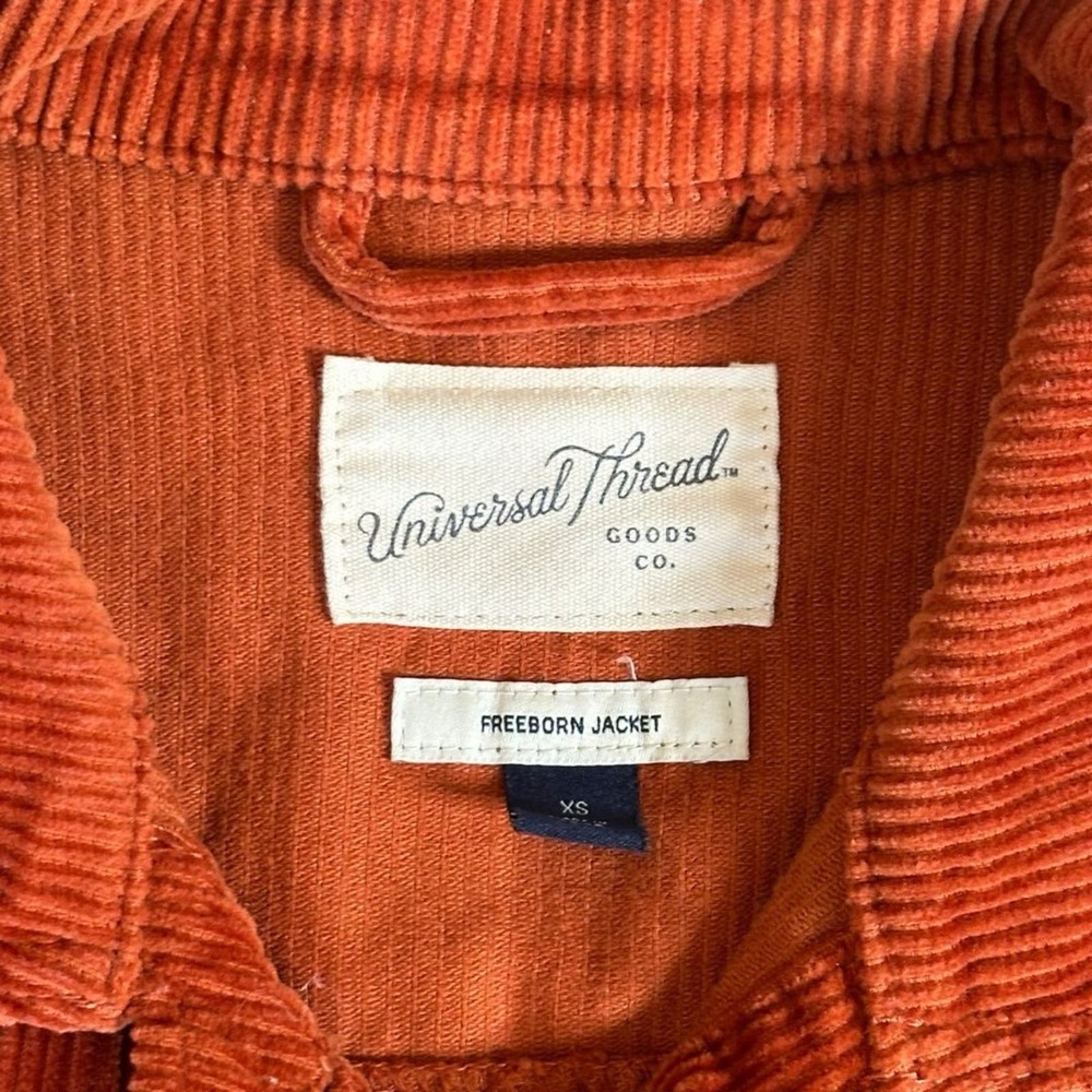 Universal Thread Rust Red Corduroy Jacket Womens … - image 4